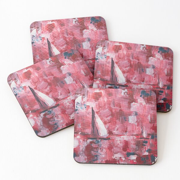 Item preview, Red Wind - Red Sailboat in Abstract Red Seascape designed and sold by V. Matthiesen.