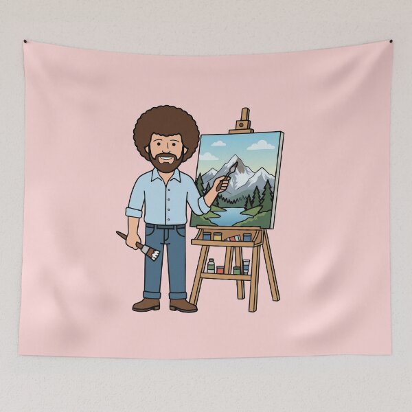Item preview, Bob Ross Painting a Mountain Landscape designed and sold by Karamram Studio.