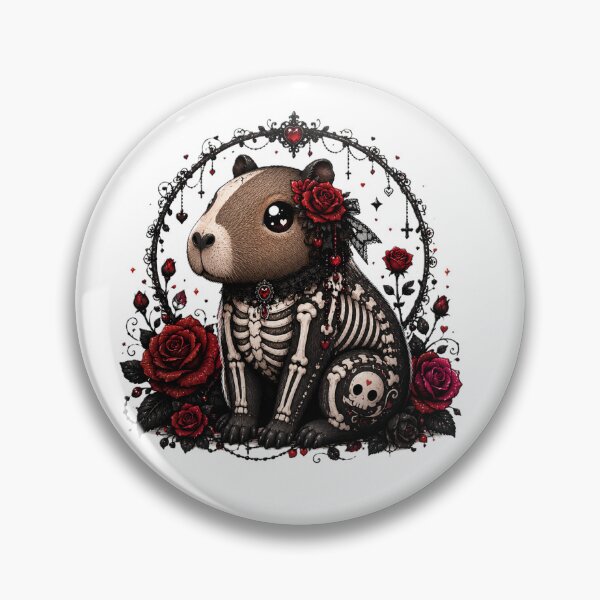 Item preview, Gothic Capybara Sticker Cute Skeleton Pink Kawaii Dark Aesthetic Spooky Animal designed and sold by AstraDrip Studio.