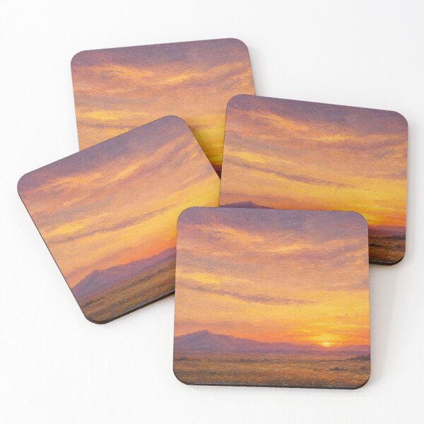 Item preview, Minimalist Golden Sunset Mountain Landscape designed and sold by ArtAmbience.