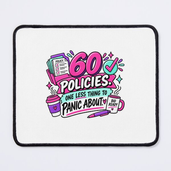 Item preview, 60 Policies. One Less Thing to Panic About. | Bid Ready Policy Kit™ designed and sold by winningbiz.