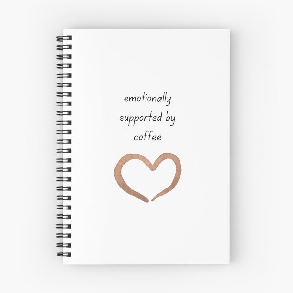 Item preview, Emotionally Supported by Coffee Minimalist Coffee Heart Quote designed and sold by My Gluten Free Life UK.
