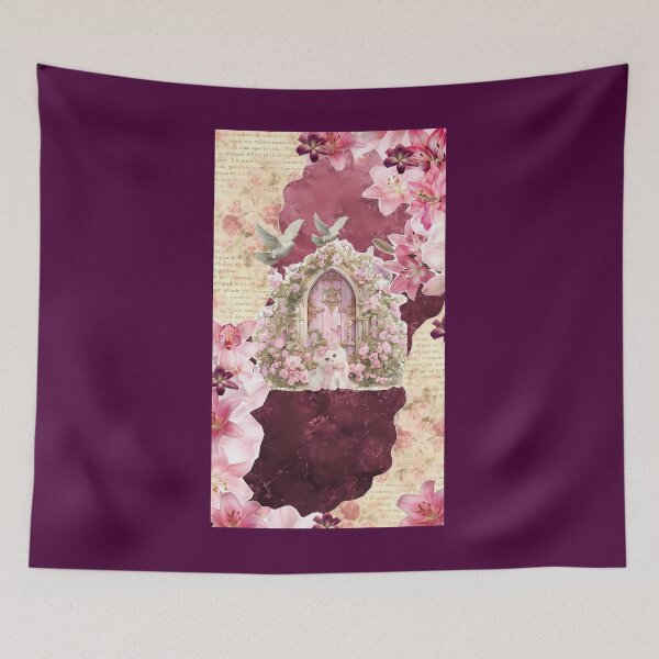 Item preview, Whimsical Pink Dreamscape Collage designed and sold by SnowyLines.