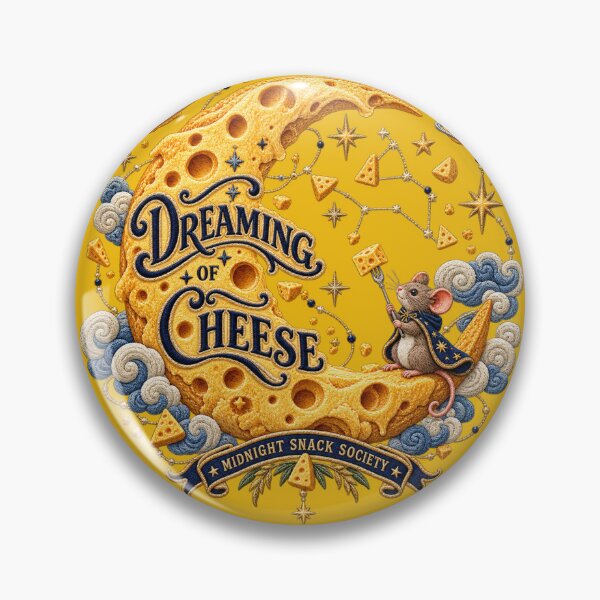 Item preview, Cheese Lover Gift – Dreaming of Cheese Celestial Mouse Embroidery designed and sold by Emoji Emblems.