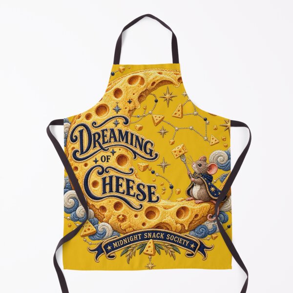 Item preview, Cheese Lover Gift – Dreaming of Cheese Celestial Mouse Embroidery designed and sold by Emoji Emblems.