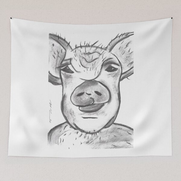 Item preview, Grumpy Pig, Charcoal designed and sold by Anke‘s Bazaar.