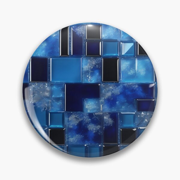Item preview, Shimmering Blue Glass Mosaic with Layered Crystal Details. designed and sold by MissYouONLY.