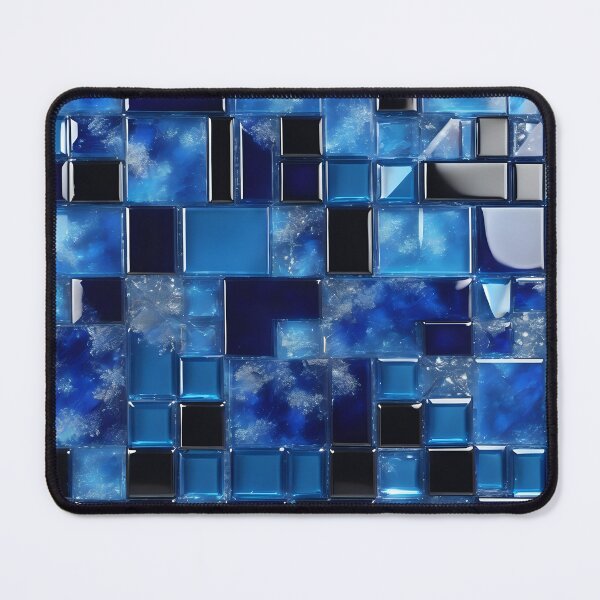 Item preview, Shimmering Blue Glass Mosaic with Layered Crystal Details. designed and sold by MissYouONLY.