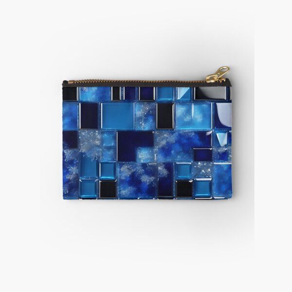 Item preview, Shimmering Blue Glass Mosaic with Layered Crystal Details. designed and sold by MissYouONLY.