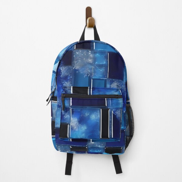 Item preview, Shimmering Blue Glass Mosaic with Layered Crystal Details. designed and sold by MissYouONLY.