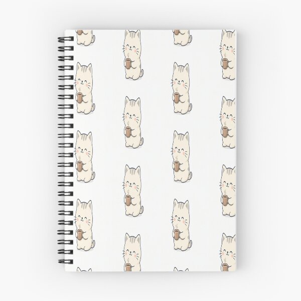 Item preview, Cute Cat Drinking Coffee - Adorable Kawaii Illustration designed and sold by Breezes-of-Ida.