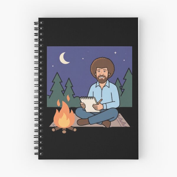 Item preview, Bob Ross Sketching by a Campfire at Night designed and sold by Karamram Studio.