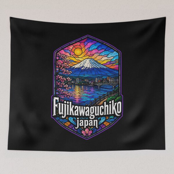 Item preview, Fujikawaguchiko Mount Fuji Japan Travel Stained Glass Art designed and sold by TomFrontierArt.
