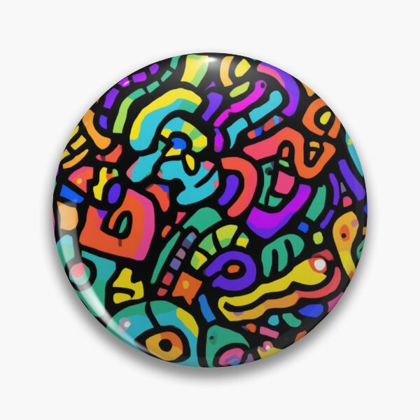 Item preview, Colourful Abstract Doodle Maximalist Funky Pattern designed and sold by My Gluten Free Life UK.
