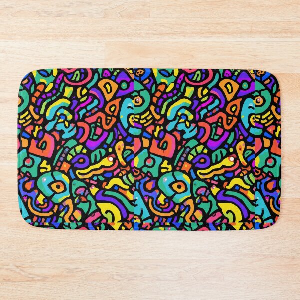 Item preview, Colourful Abstract Doodle Maximalist Funky Pattern designed and sold by My Gluten Free Life UK.