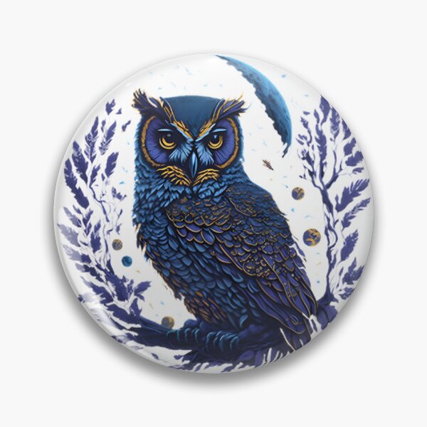 Item preview, Nocturnal Bird Under Lunar Glow - Night Owl Art | ⭐⭐⭐⭐⭐ designed and sold by Rafaella Bressan.