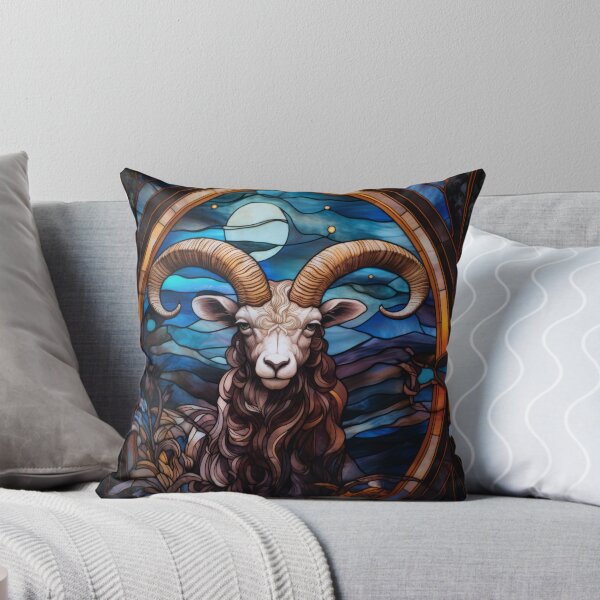 Item preview, Aries Zodiac Ram Stained Glass Window Art designed and sold by pinkal.