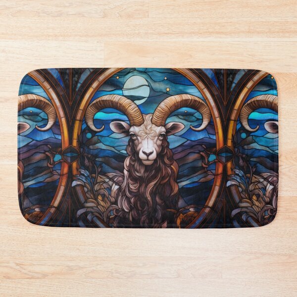 Item preview, Aries Zodiac Ram Stained Glass Window Art designed and sold by pinkal.