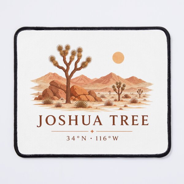 Item preview, Joshua Tree National Park – Desert Landscape & Coordinates Travel Art designed and sold by ChicClicker.
