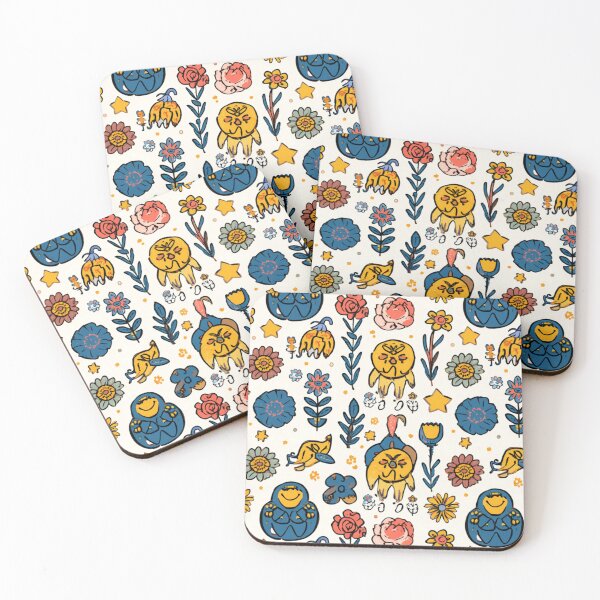 Item preview, Whimsical Folk Art Flowers Cute Character Seamless Pattern designed and sold by My Gluten Free Life UK.