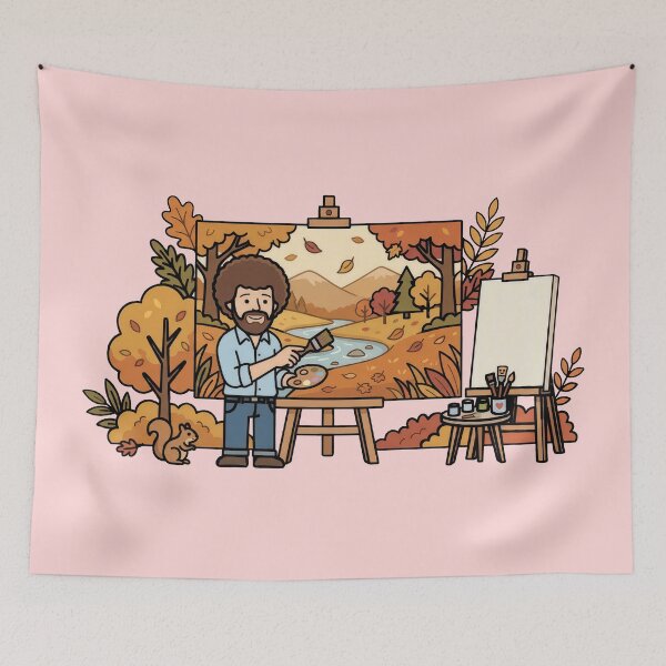 Item preview, Bob Ross Painting an Autumn River Landscape designed and sold by Karamram Studio.