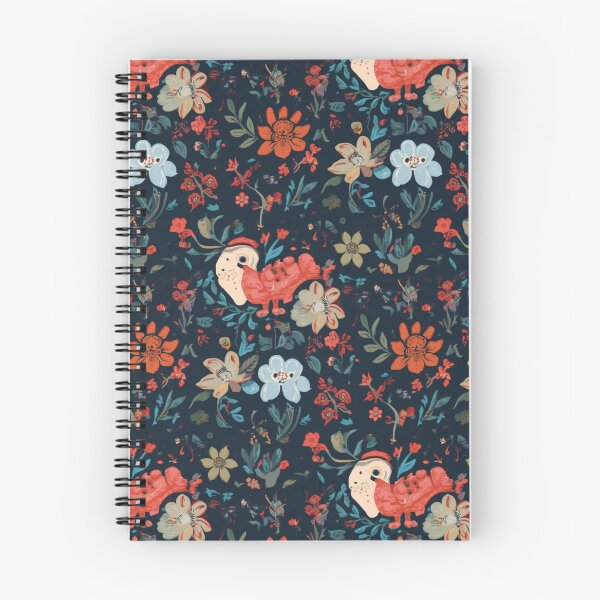 Item preview, Arte folclórico botánico con estampado floral oscuro y melancólico designed and sold by My Gluten Free Life UK.