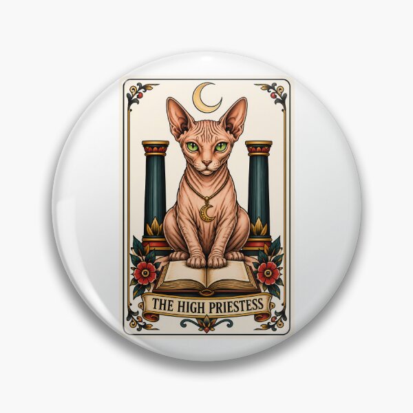 Item preview, The High Priestess Tarot Sphynx Cat designed and sold by Old's Cool Cat Studio.