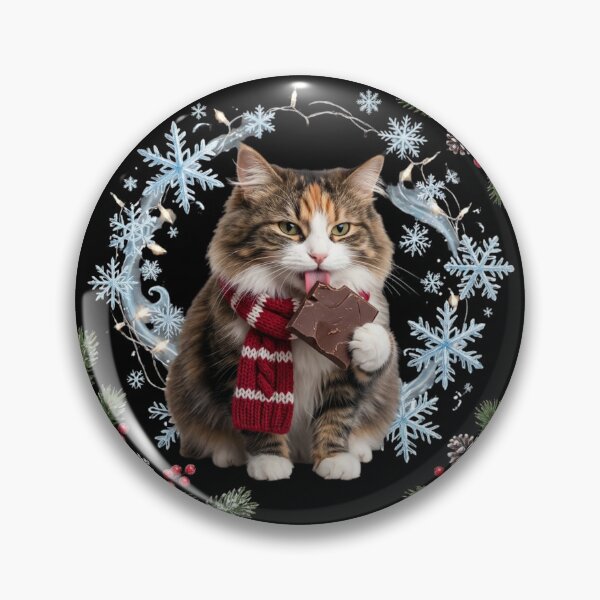 Item preview, Winter Cat Eats Chocolate: Whimsical Holiday Art designed and sold by KreatoLab.