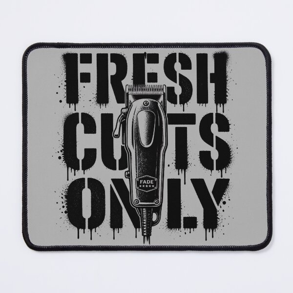 Item preview, Fresh Cuts Only Barber Clipper Typography designed and sold by Barber MD Culture.