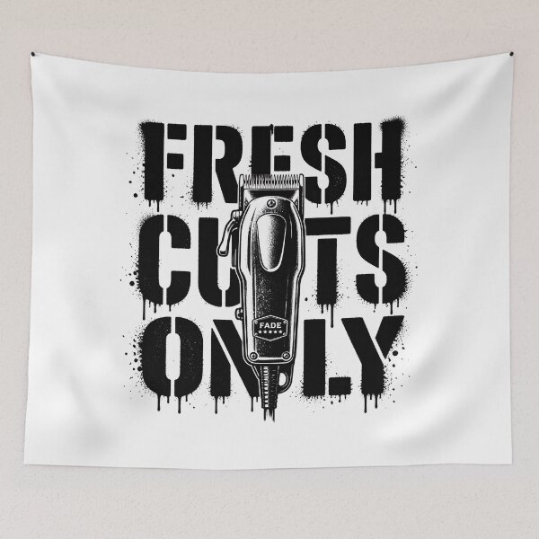 Item preview, Fresh Cuts Only Barber Clipper Typography designed and sold by Barber MD Culture.