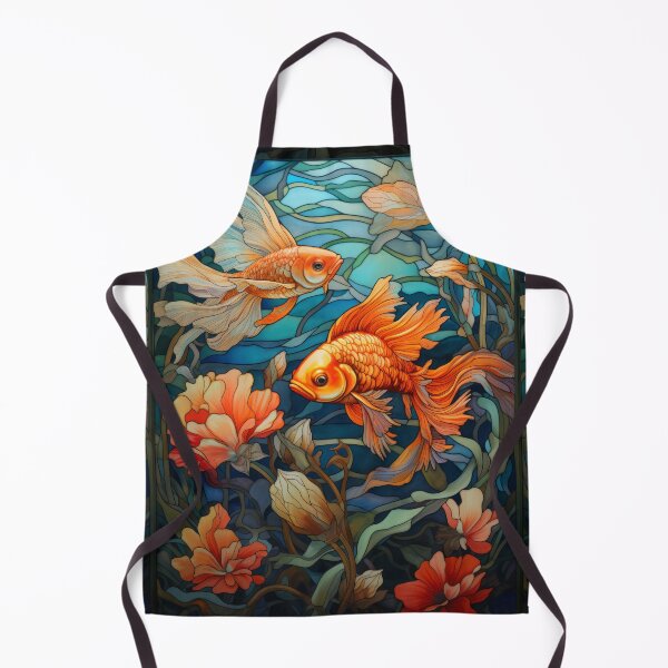 Item preview, Goldfish Koi Stained Glass Aquatic Water Garden designed and sold by pinkal.