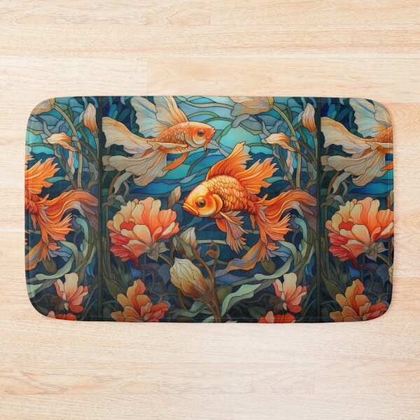 Item preview, Goldfish Koi Stained Glass Aquatic Water Garden designed and sold by pinkal.