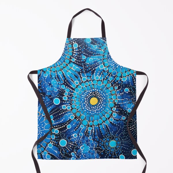 Item preview, Aboriginal Inspired Dot Art - Ocean Blue Water Flowers designed and sold by GrinGalore.