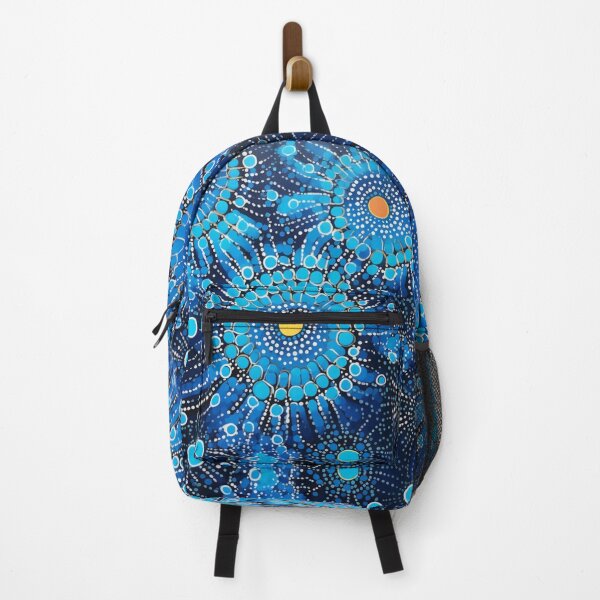 Item preview, Aboriginal Inspired Dot Art - Ocean Blue Water Flowers designed and sold by GrinGalore.