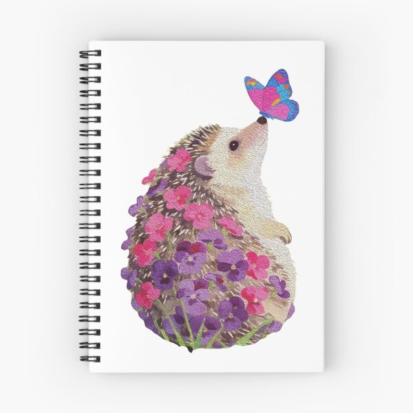 Item preview, Cutest Hedgehog Flower Spike Butterfly Illustration designed and sold by MindMakerStudio.