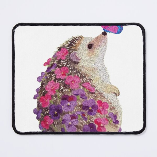 Item preview, Cutest Hedgehog Flower Spike Butterfly Illustration designed and sold by MindMakerStudio.