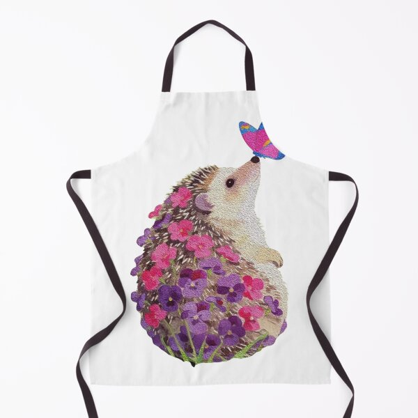 Item preview, Cutest Hedgehog Flower Spike Butterfly Illustration designed and sold by MindMakerStudio.