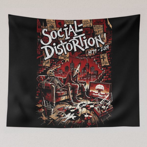 Item preview, Søcïål Dïstørtïøn Vïntågë Punk Røck T-Shirt | Undërgrøund Gråphïc Cøncërt Tee designed and sold by debiepark.