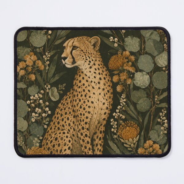 Item preview, Cheetah Botanical Floral on Dark Green Vintage designed and sold by Jozefin's Studio.