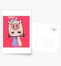 Unipig Or Piggycorn: Unicorn Pig Can Fly Postcards