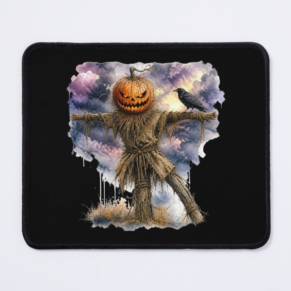 Item preview, Spooky Pumpkin Scarecrow With Raven Under Moonlit Skies designed and sold by Wilcox PhotoArt.