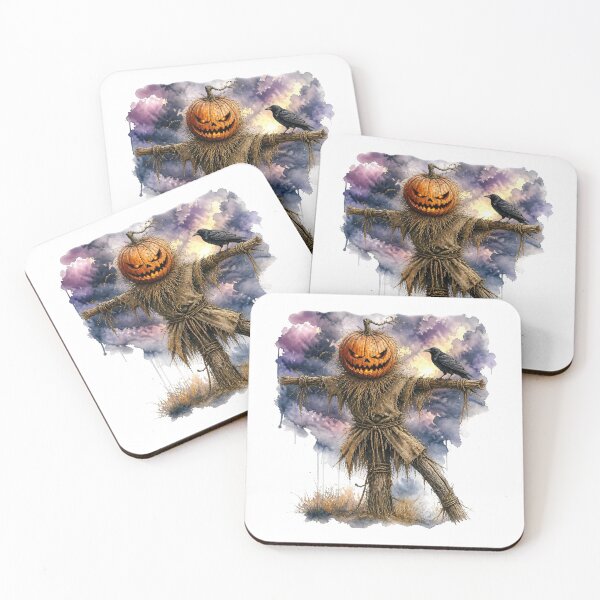 Item preview, Spooky Pumpkin Scarecrow With Raven Under Moonlit Skies designed and sold by Wilcox PhotoArt.