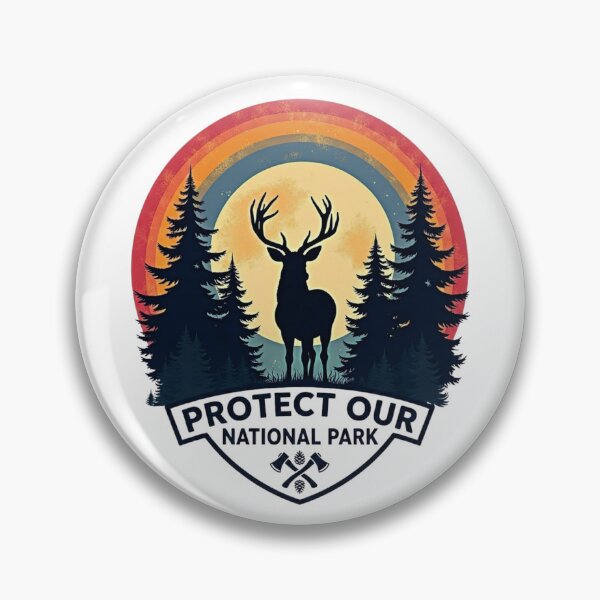 Item preview, Protect Our National Park Vintage Deer Silhouette Retro Sunset  designed and sold by GabeMountainArt.