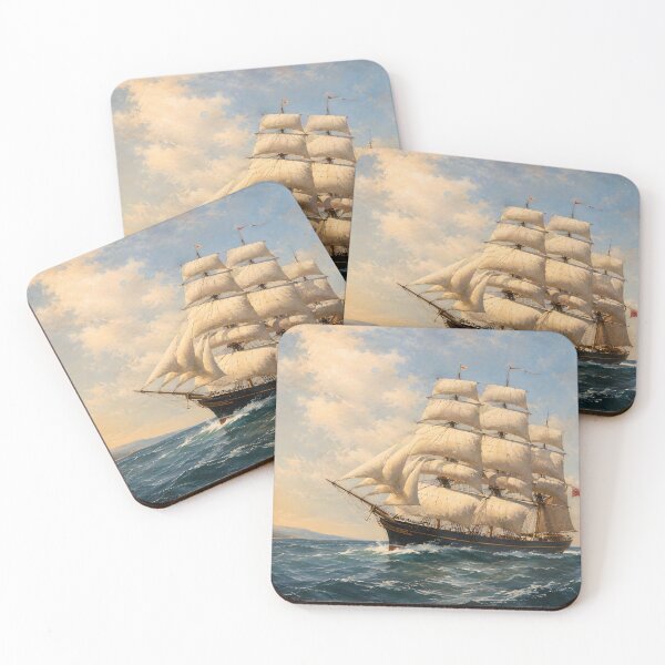 Item preview, A sailing ship on the sea. designed and sold by oldMastersofart.