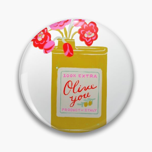 Item preview, Olive You Italy Olive Oil Can Flower Vase Illustration designed and sold by MindMakerStudio.
