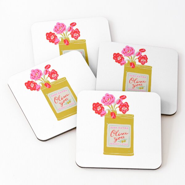 Item preview, Olive You Italy Olive Oil Can Flower Vase Illustration designed and sold by MindMakerStudio.