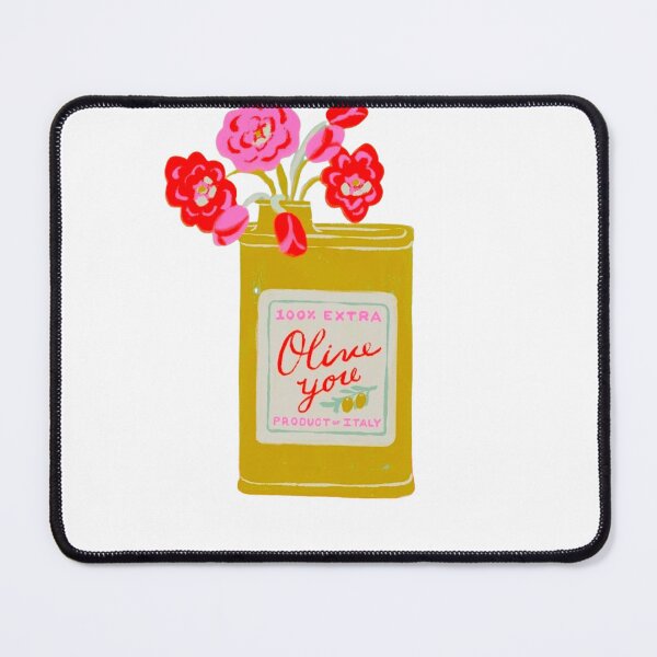 Item preview, Olive You Italy Olive Oil Can Flower Vase Illustration designed and sold by MindMakerStudio.