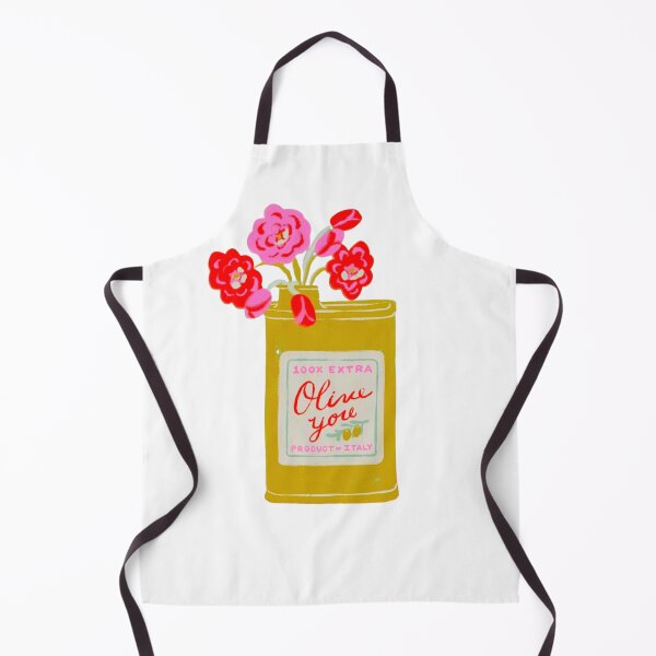 Item preview, Olive You Italy Olive Oil Can Flower Vase Illustration designed and sold by MindMakerStudio.