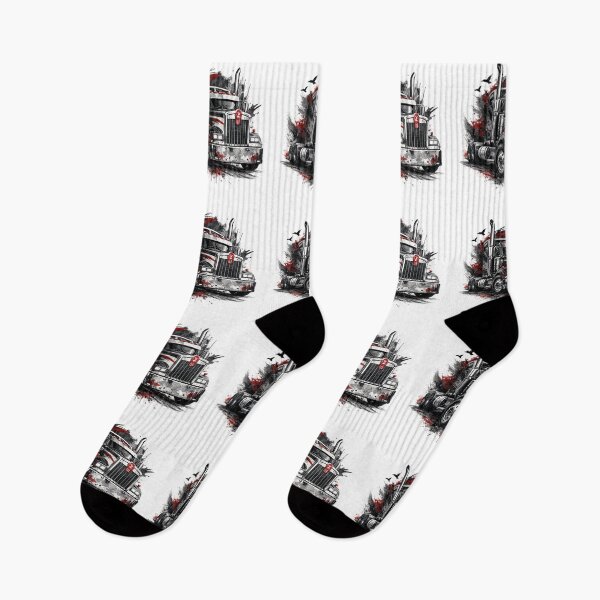Item preview, Dark Grunge Semi Truck - Trash Polka Big Rig Art designed and sold by NomadForge.