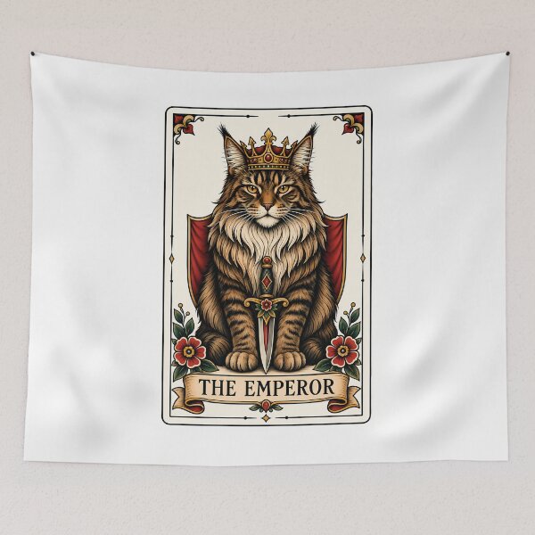 Item preview, The Emperor Tarot Cat Maine Coon designed and sold by Old's Cool Cat Studio.